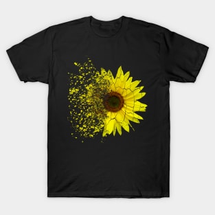 Sunflowers decay, disintegration, sunflower, splash T-Shirt